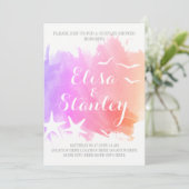 Roze waterverf, zeemuizen bruiloft douches kaart (Staand voorkant)