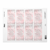 Roze Waterverf Zilver Confetti Trouwlabels Etiket (Full Sheet)