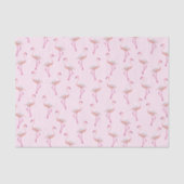 Roze Waterverf Zomer Flamingo patroon Tissuepapier (Voorkant)