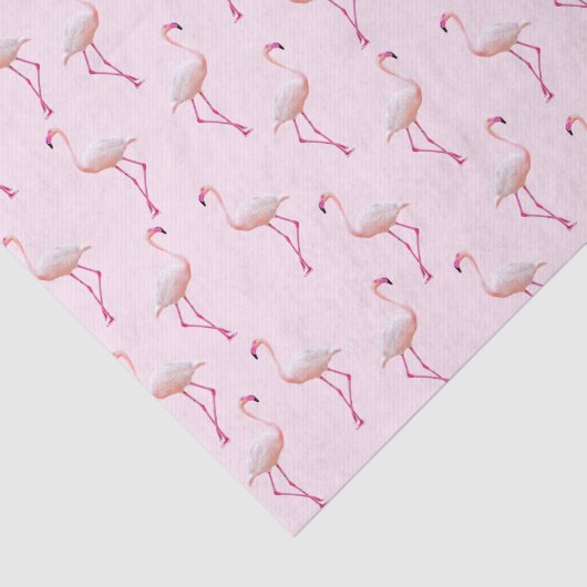 Roze Waterverf Zomer Flamingo patroon Tissuepapier (Detail)