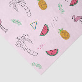 Roze Waterverf Zomer Flamingo patroon Tissuepapier (Detail)