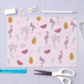 Roze Waterverf Zomer Flamingo patroon Tissuepapier (Craft)