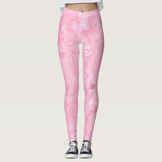 Roze Waterverf zwenken Leggings (Voorkant)