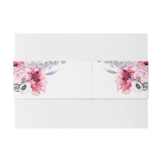 Roze waterverfklaprozen Chic Uitnodigingen Wikkel (Achterkant Voorbeeld)