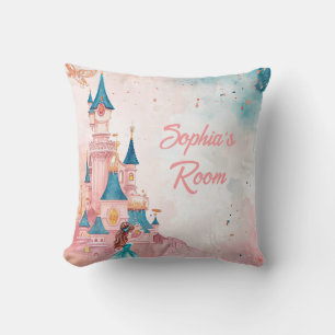 Roze waterverfprinses kussen