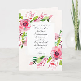 Roze waterverfrozen frame aangepaste paasvakantie  feestdagen kaart