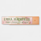 Roze Waterverfrozen Hangen Deur Bord Naamplaat (Voorkant)