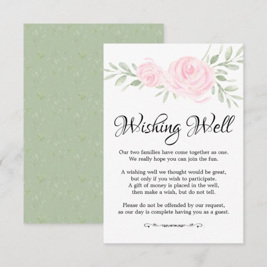 Roze Waterverfrozen Huwelijkswensputkaart Kaart (Voorkant / Achterkant)