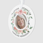 Roze Waterverfrozen In Liefdevolle Herinnering Fot Ornament (voorkant)