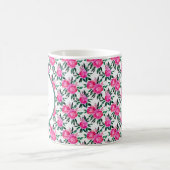 Roze waterverfrozen patroon monogram koffiemok (Center)