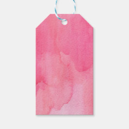 Roze waterverfspat cadeaulabel