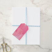 Roze waterverfspatten cadeaulabel (Met Touw)