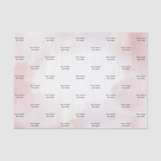 Roze waterverfwas Custom Tekst Tissuepapier (Voorkant)