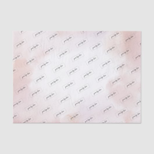 Roze waterverfwas Custom zakelijk logo tissue Tissuepapier (Voorkant)