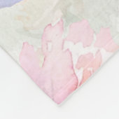 Roze waterverkleurde bloemen boho familienaam scri fleece deken (Hoek)