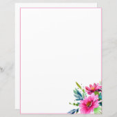 Roze waterverven bloemen (Voorkant / Achterkant)