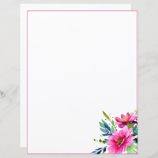 Roze waterverven bloemen (Voorkant / Achterkant)