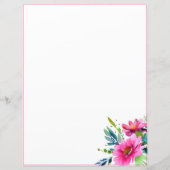 Roze waterverven bloemen (Voorkant)