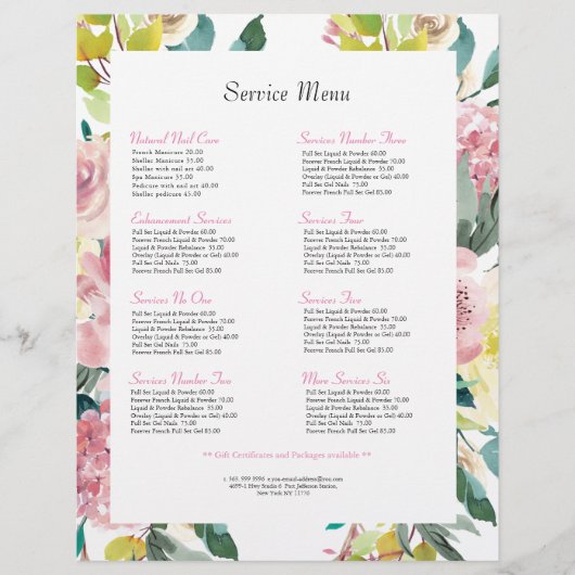 Roze waterverven bloemen flyer (Voorkant)