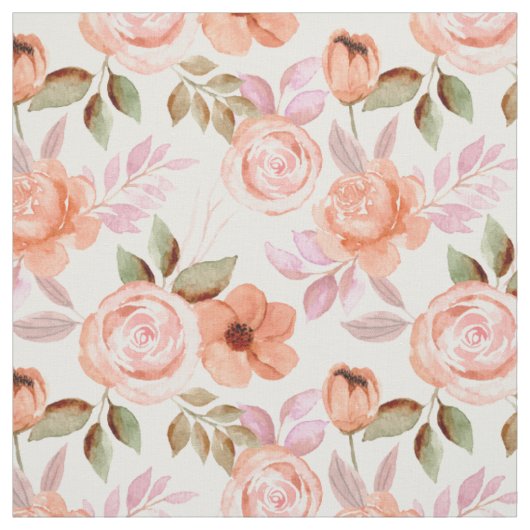 Roze waterverven bloemen stof (Swatch)