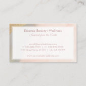 Roze waterverven en goudachtergrond visitekaartje (Achterkant)