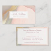 Roze waterverven en goudachtergrond visitekaartje (Voorkant / Achterkant)