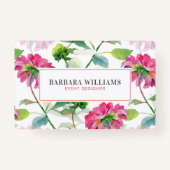 Roze Waterverven Flowers Patroon Badge (Achterkant)