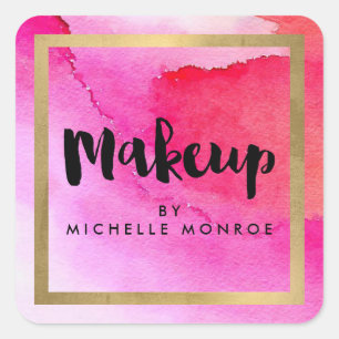 Roze Waterverven maken artiest Vierkante Sticker