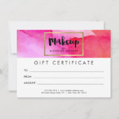 Roze Waterverven maken cadeaubon (Voorkant)