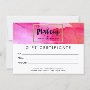 Roze Waterverven maken cadeaubon