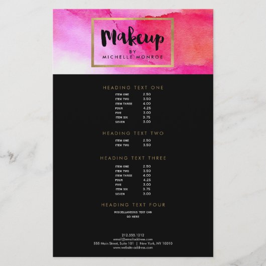 Roze Waterverven maken kunstzinnige brochure (Voorkant)