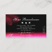 Roze Waterverven Palm Leaves Diamonds en Monogram Visitekaartje (Achterkant)