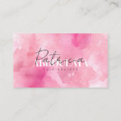 Roze Watervlek Haar Vlechtster Script Typografie Visitekaartje (Achterkant)