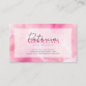 Roze Watervlek Haar Vlechtster Script Typografie Visitekaartje (Voorkant)