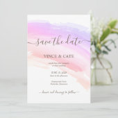 Roze Watervlekken Trouwkaart Kaart (Staand voorkant)