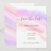 Roze Watervlekken Trouwkaart Kaart (Voorkant / Achterkant)