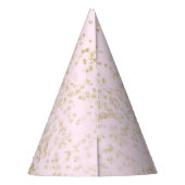 Roze Watten Candy & Gouden Confetti Verjaardagsfee Feesthoedjes (Achterkant)