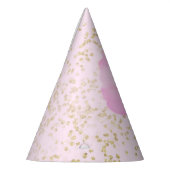 Roze Watten Candy & Gouden Confetti Verjaardagsfee Feesthoedjes (Links)