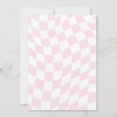 Roze Wavige Retro Strik Verjaardag Softbal Kaart (Achterkant)