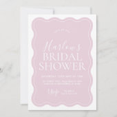 Roze Wavy Border Bridal Shower Uitnodiging (Voorkant)