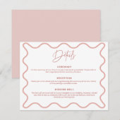 Roze Wavy Border Details Enclosure Kaart (Voorkant / Achterkant)