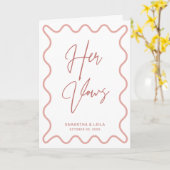 Roze Wavy Border her Vows Kaart (Gele Bloem)
