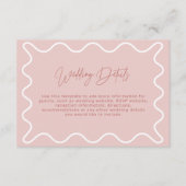 Roze Wavy Border Wedding Details Enclosure Kaart (Voorkant)