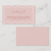 Roze Wavy Border Wishing Well Enclosure Kaart (Voorkant / Achterkant)