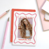 Roze Wavy Lijst Trendy foto Afstuderen Kaart