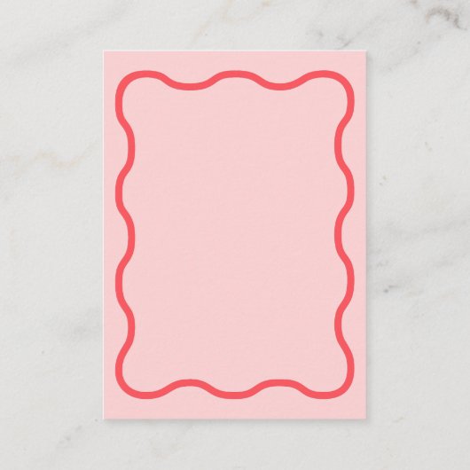Roze Wavy Retro bruiloft Informatiekaartje (Achterkant)