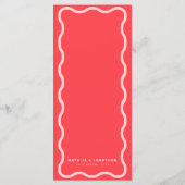 Roze Wavy Retro bruiloft Menu (Achterkant)