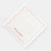 Roze Wavy Retro bruiloft Servet (Hoek)