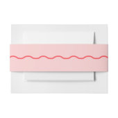 Roze Wavy Retro bruiloft Uitnodigingen Wikkel (Voorkant Voorbeeld)