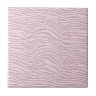 Roze Wavy Zebra Stripe Naadloos Patroon Tegeltje